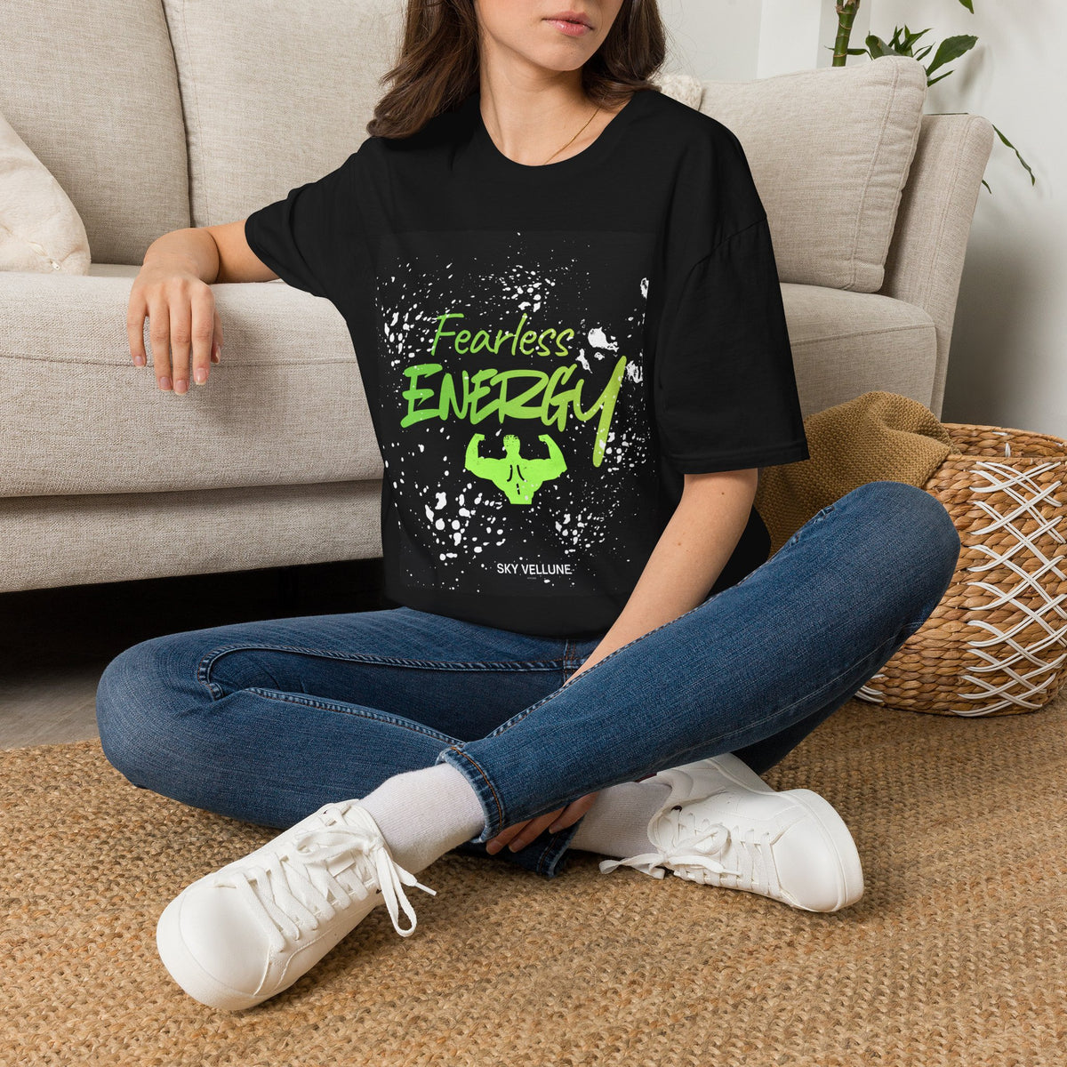 Fearless Energy T‑Shirt — Neon Green Fitness Graphic Tee